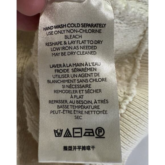 Free People Found My Friend Sweater Sz XS Ivory Terry Cloth Oversized Minimalist - Picture 13 of 14